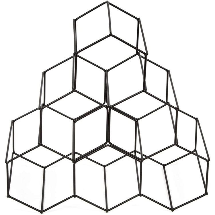 Vinställ för 6 flaskor, Metall, CIRCOLARE 30 x 14 x H 30 cm, Mörkgrå