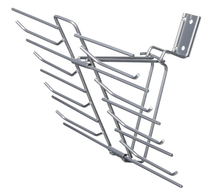 Vägghängd Hållare för 30 Slipsar / Skärp, TIE & BELT RACK, Silver