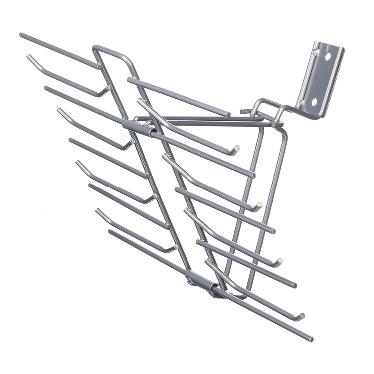 Vägghängd Hållare för 30 Slipsar / Skärp, TIE & BELT RACK, Silver