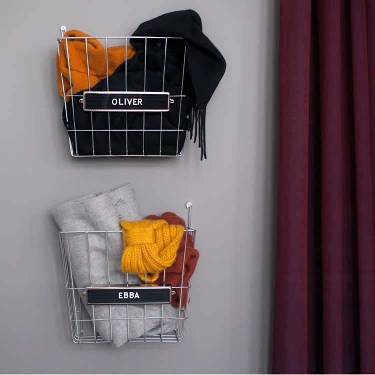 Väggkorg av ståltråd, HABO 704 BREVKORG, 27 x 13 x H 29 cm, Silver