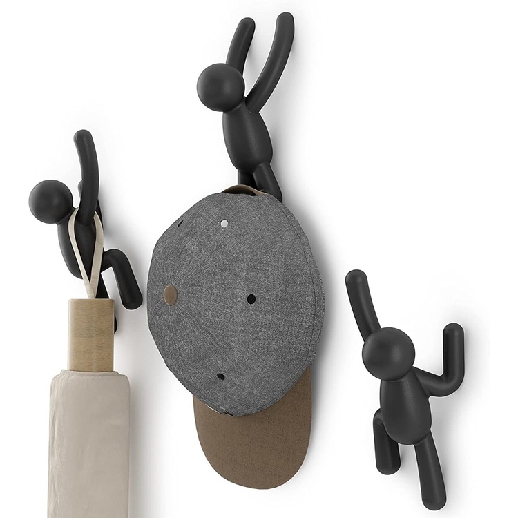 Väggkrokar, Dekorativa,  3 st, UMBRA BUDDY HOOKS, Svarta