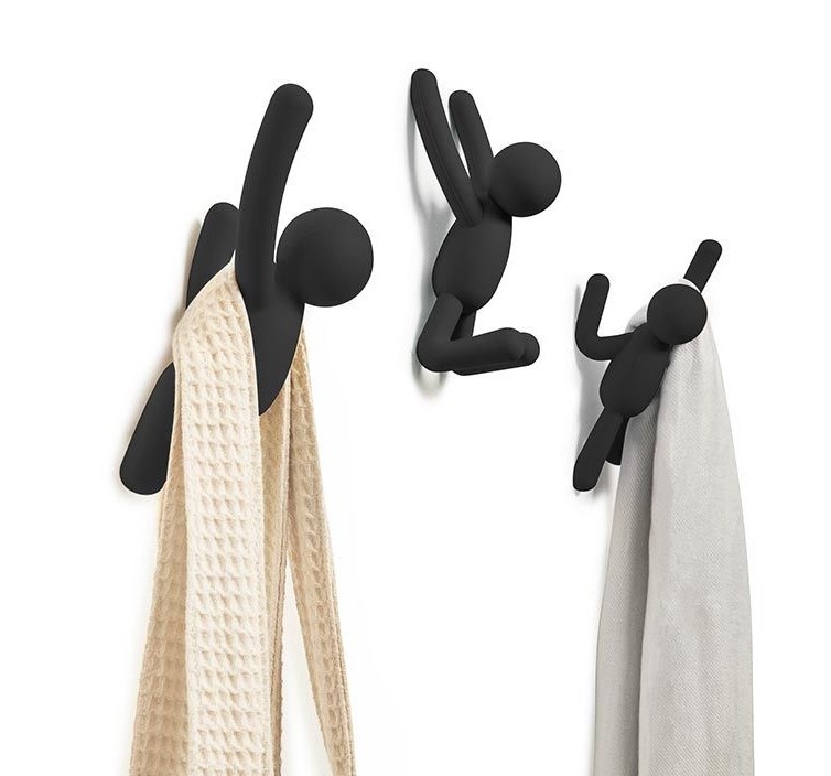 Väggkrokar, Dekorativa, 3 st, UMBRA BUDDY HOOKS, Svarta