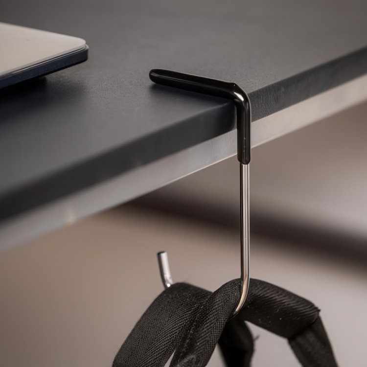 Väskhållare för bord, MAWA TABLE BAG HOLDER, 6 x H 13 cm, Silver / Svart