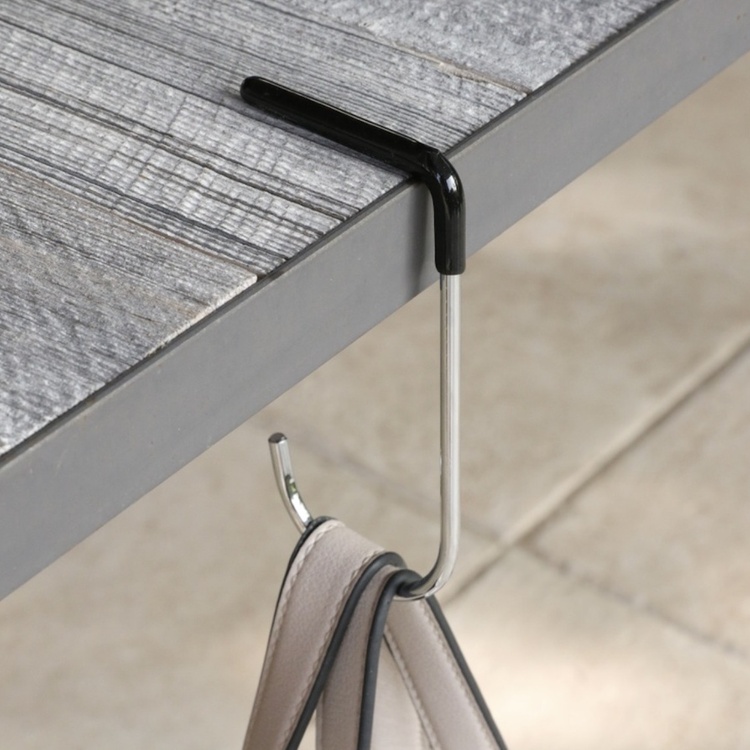 Väskhållare för bord, MAWA TABLE BAG HOLDER, 6 x H 13 cm, Silver / Svart