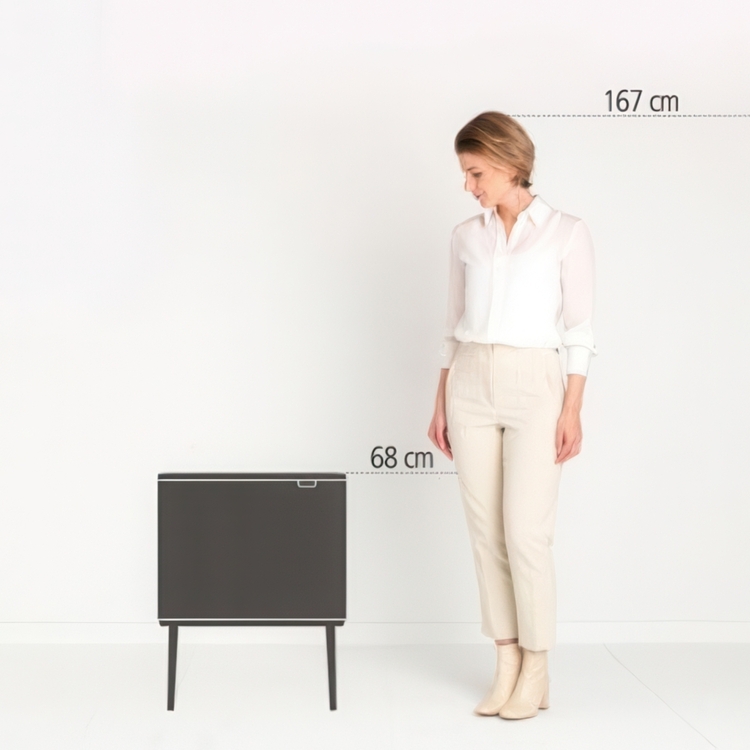 Återvinningsstation på ben, 2 insatser, BRABANTIA BO TOUCH 23 + 11 L