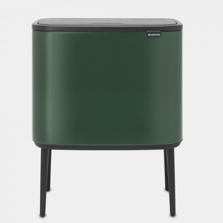 Återvinningsstation på ben, 2 insatser, BRABANTIA BO TOUCH 23 + 11 L, Pine Green