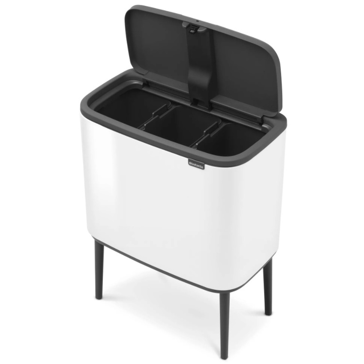 Återvinningsstation på ben, 3 insatser, BRABANTIA BO TOUCH 3 x 11 L, V