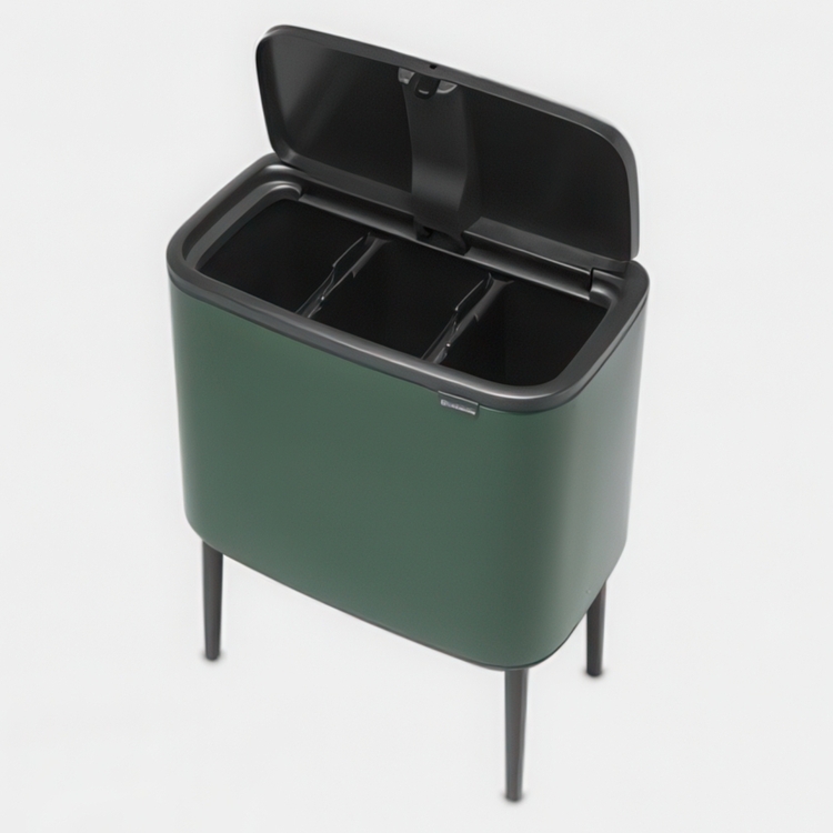 Återvinningsstation på ben, 3 insatser, BRABANTIA BO TOUCH 3 x 11 L