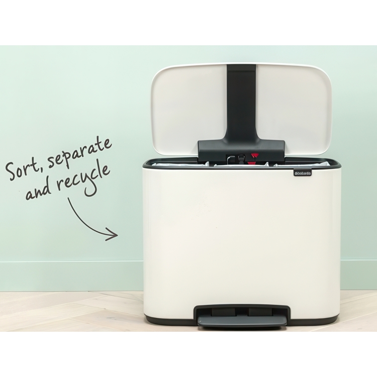 Återvinningsstation, 2 insatser, BRABANTIA BO PEDAL BIN, 23 + 11 L