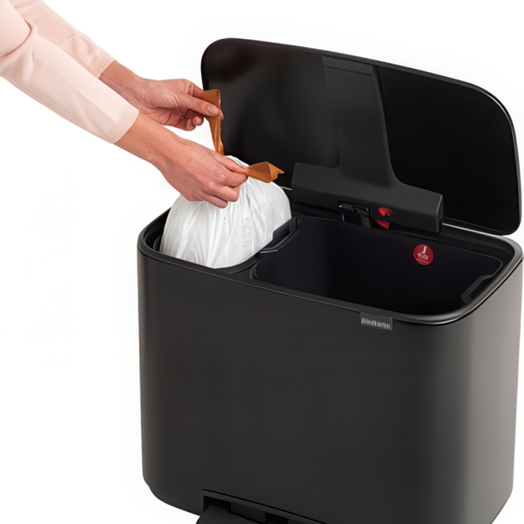 Återvinningsstation, 2 insatser, BRABANTIA BO PEDAL BIN, 23 + 11 L