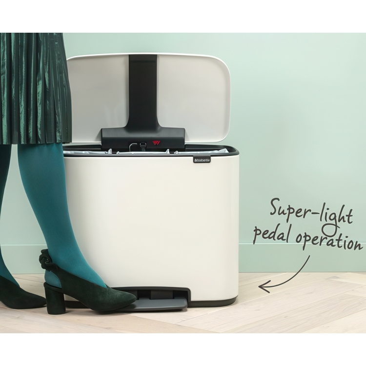 Återvinningsstation, 3 insatser, BRABANTIA BO PEDAL BIN, 3 x 11 L