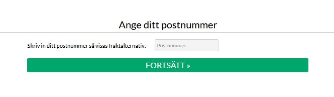 Ange postnummer för mottagarens adress