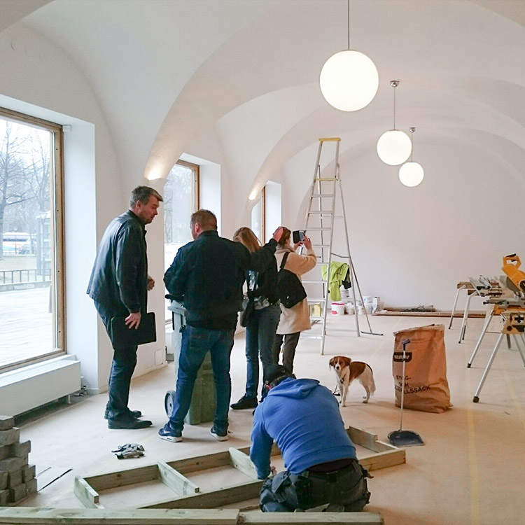 Bygget av butiken vid Sankt Eriksplan