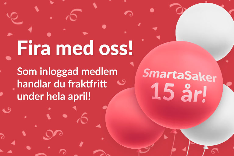 SmartaSaker firar 15 år med fraktfritt!