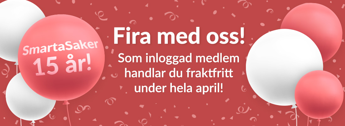 SmartaSaker firar 15 år med fraktfritt!