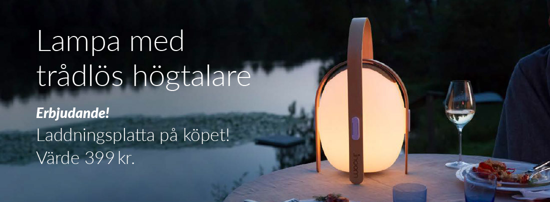 Lampa med trådlös högtalare
