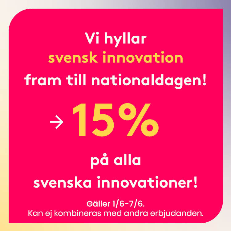 Fira Sveriges Nationaldag med oss! 15% på alla svenska innovationer. 1-7Juni 