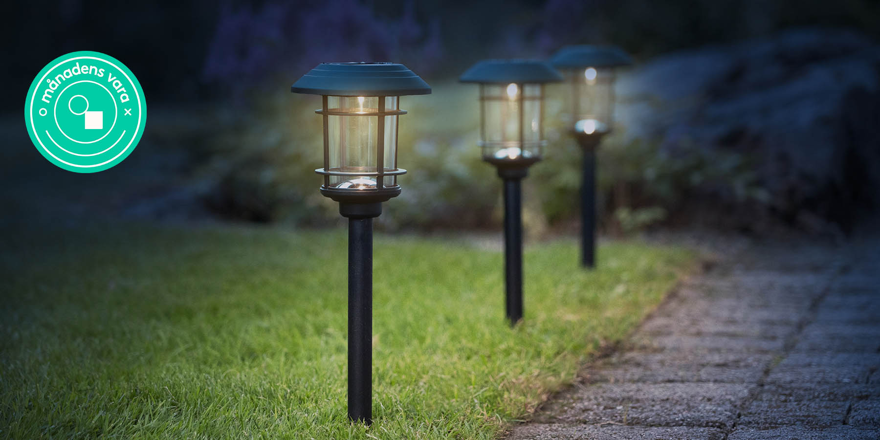 Solcellsladdad gångbelysning, 3-pack