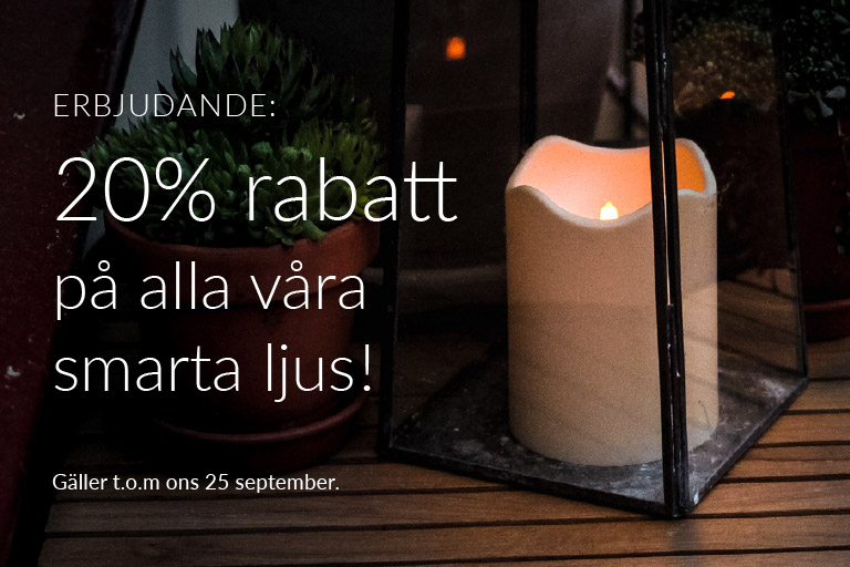 20% rabatt på belysning