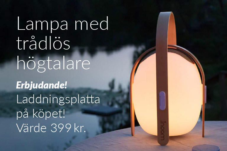 Lampa med trådlös högtalare