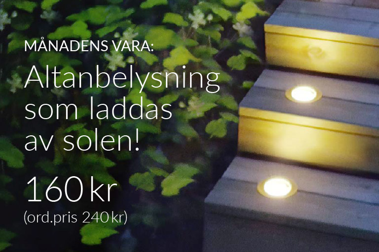 Månadens vara solcellsladdad altanbelysning