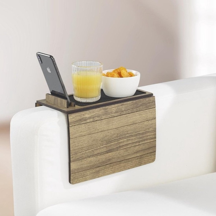 Armstödsbricka i trä, SOFA TRAY, Brun i gruppen Förvaring / Sovrumsförvaring hos SmartaSaker.se (40018)