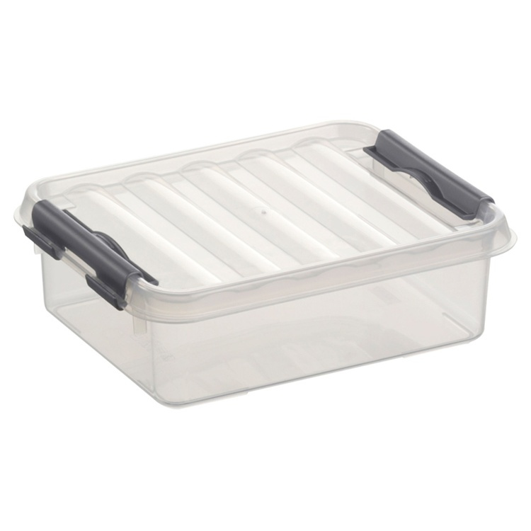 Ask / Låda 1L, Q-LINE SMALL BOX, 20 x 15 x H 6 cm, Klar / Silvergrå i gruppen Förvaring / Förvaringslådor / Småförvaring hos SmartaSaker.se (40021)
