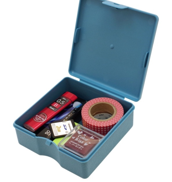 Ask, Fyrkantig, PENCO STORAGE CONTAINER, 11 x 11 x H 4 cm, Ljusblå i gruppen Förvaring / Förvaringslådor / Småförvaring / Askar hos SmartaSaker.se (40043)