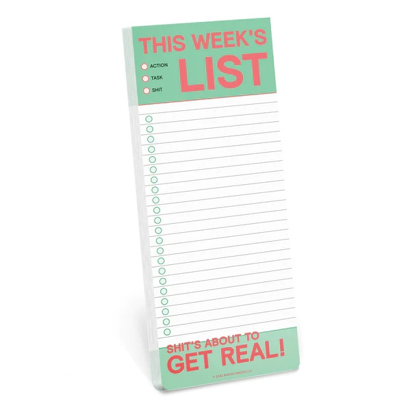 Att-Göra-Block, KNOCK-KNOCK THIS WEEK\'S LIST, 9 x H 23 cm, Vit / Grön i gruppen Förvaring / Kontorsmaterial hos SmartaSaker.se (40053)