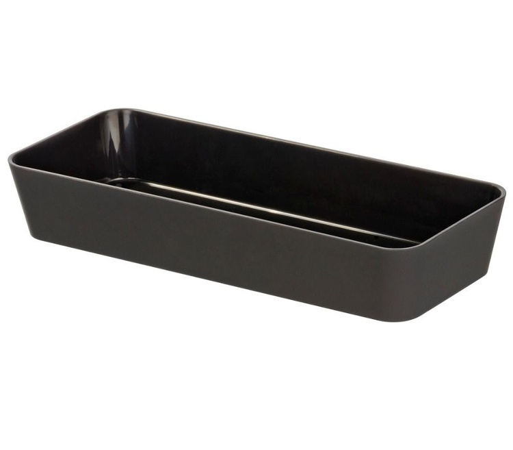 Avlång förvaringsbricka / lådinsats , GOM SOFT TOUCH. 24 x 10 x H 4 cm, Svart i gruppen Förvaring / Förvaringslådor hos SmartaSaker.se (40061)