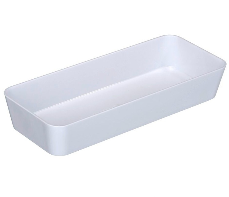 Avlång förvaringsbricka, CANDY, 24 x 10 x H 4 cm, Vit i gruppen Förvaring / Förvaringslådor hos SmartaSaker.se (40063)