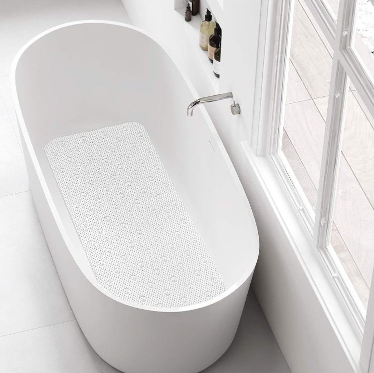 Badkarsmatta, Halkskydd, SOFT PADDED BATH MAT, 91 x 45 cm, Vit i gruppen Förvaring / Badrumsförvaring / Bad- och duschkorgar hos SmartaSaker.se (40078)