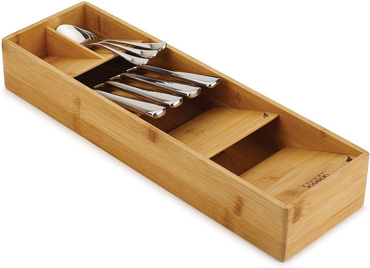 Besticklåda i Bambu, 5 fack, DRAWERSTORE BAMBOO Joseph Joseph, 39,8 x 12,2 x H 6 cm, Natur i gruppen Förvaring / Köksförvaring / Organisera köksskåp / Besticklådor hos SmartaSaker.se (40104)