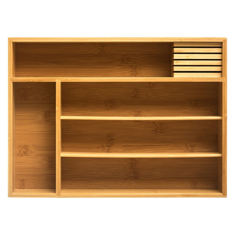 Besticklåda med Knivfack, Bambu, TIDY SMART CUTLERY HOLDER, 38 x 28 x H 7 cm, Natur i gruppen Förvaring / Köksförvaring / Organisera köksskåp / Besticklådor hos SmartaSaker.se (40110)