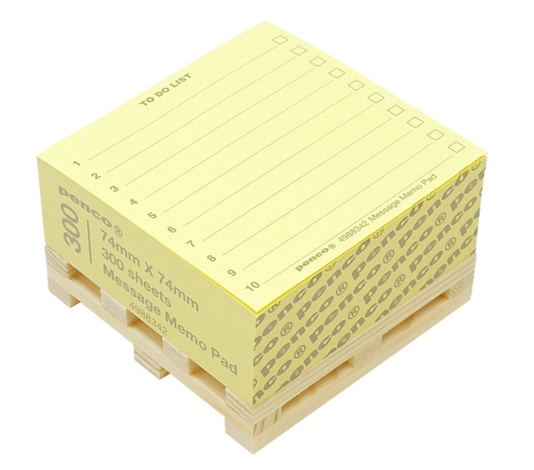 Blockkub på liten träpall, PENCO TO DO LIST, 7,4 x 7,4 cm, Gul i gruppen Förvaring / Kontorsmaterial hos SmartaSaker.se (40135)