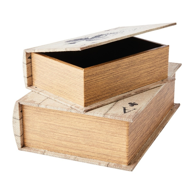 Boklåda, Dold Förvaring, ACE OF CLUBS, SMALL, 20 x 14 x H 6 cm, Beige i gruppen Förvaring / Förvaringslådor / Småförvaring hos SmartaSaker.se (40150)