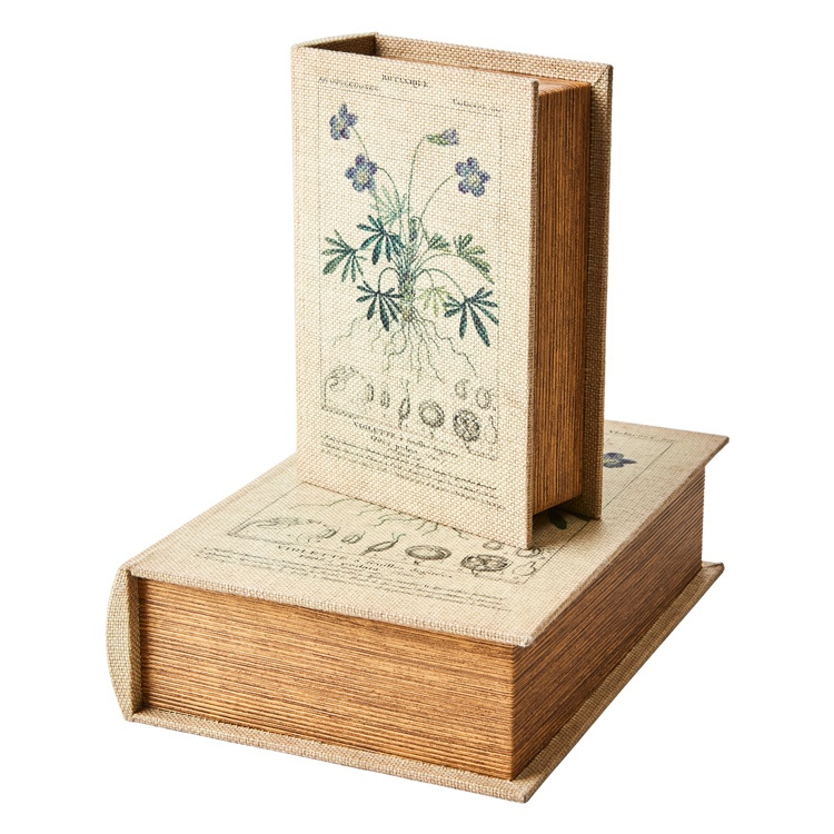 Boklåda, Dold Förvaring, BOTANIQUE, SMALL, 20 x 14 x H5 cm, Beige i gruppen Förvaring / Förvaringslådor / Småförvaring hos SmartaSaker.se (40151)