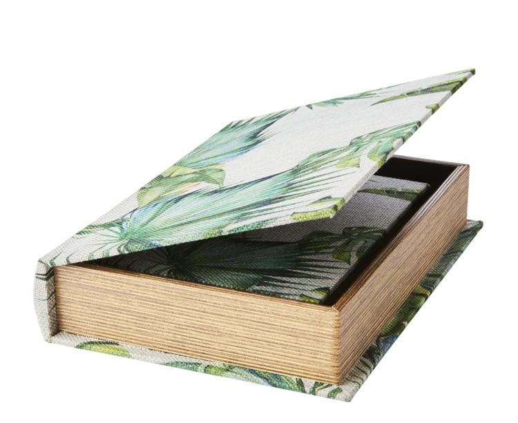 Boklåda, Dold Förvaring, GREEN GARDEN, LARGE, 27 x 19 x H5cm, Grå / Grön i gruppen Förvaring / Förvaringslådor / Småförvaring hos SmartaSaker.se (40155)