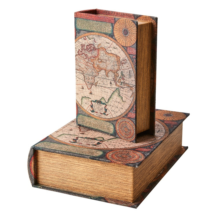 Boklåda, Dold Förvaring, WORLD ATLAS, SMALL, 20 x 14 x H 5 cm i gruppen Förvaring / Förvaringslådor / Småförvaring hos SmartaSaker.se (40168)