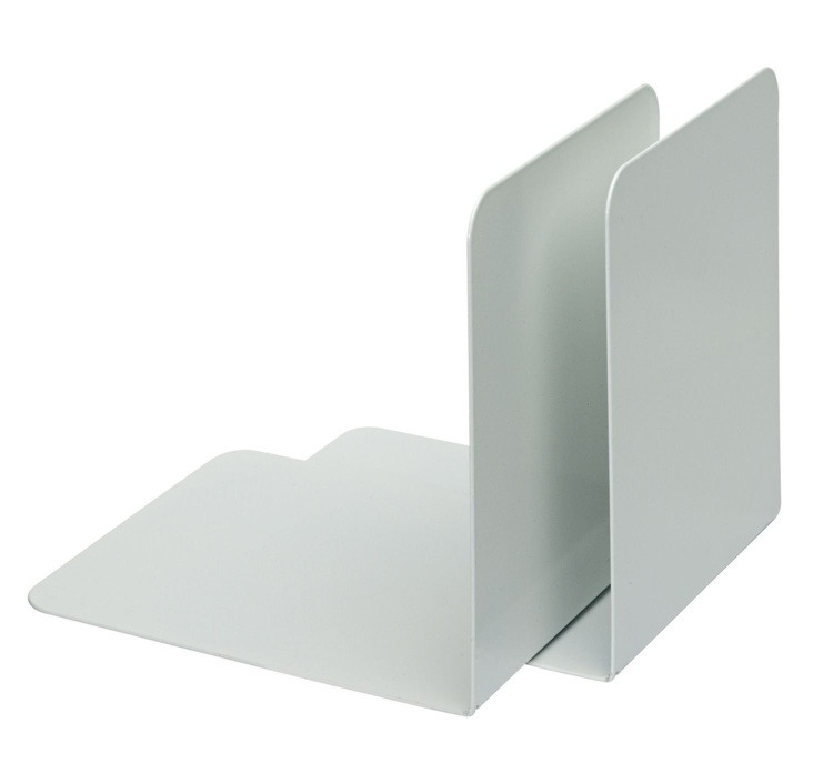 Bokstöd i metall, 2 st, ALBERT CLASSIC, 12,5 x 14 x H 14 cm, Vita i gruppen Förvaring / Kontorsmaterial hos SmartaSaker.se (40170)