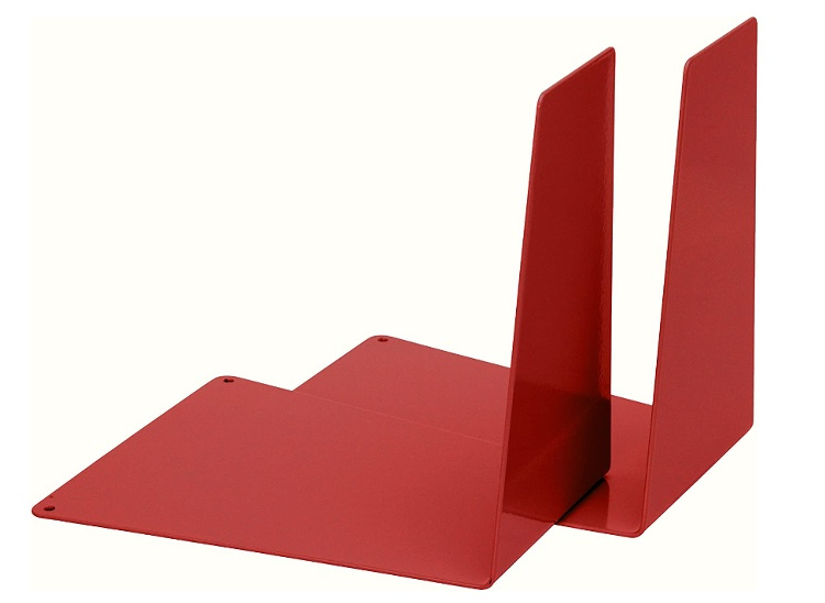 Bokstöd i metall, 2 st, WEDGE, 12 x 14 x H14,5 cm, Röda i gruppen Förvaring / Kontorsmaterial hos SmartaSaker.se (40172)
