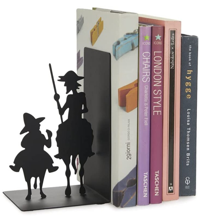 Bokstöd i metall, DON QUIJOTE, 10 x 10 x H 17, Svart i gruppen Förvaring / Kontorsmaterial / Bokstöd hos SmartaSaker.se (40175)