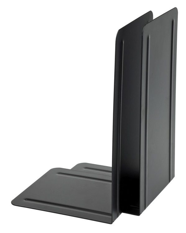 Bokstöd i metall, 2 st, Höga, ALBERT HIGH, 13 x 14 x H 24 cm, Svarta i gruppen Förvaring / Kontorsmaterial hos SmartaSaker.se (40184)