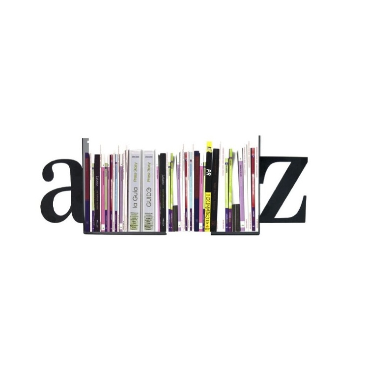 Bokstöd i metall, 2 st, BOOK ENDS A - Z, Svarta i gruppen Förvaring / Kontorsmaterial hos SmartaSaker.se (40186)