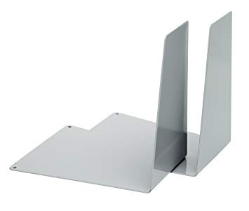 Bokstöd i metall, 2st, WEDGE, 12 x 14 x H14,5 cm, Grå i gruppen Förvaring / Kontorsmaterial hos SmartaSaker.se (40193)