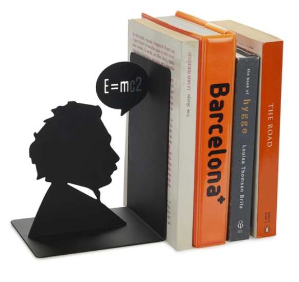 Bokstöd i metall, EINSTEIN, 10 x 13 x H 17, Svart i gruppen Förvaring / Kontorsmaterial hos SmartaSaker.se (40194)