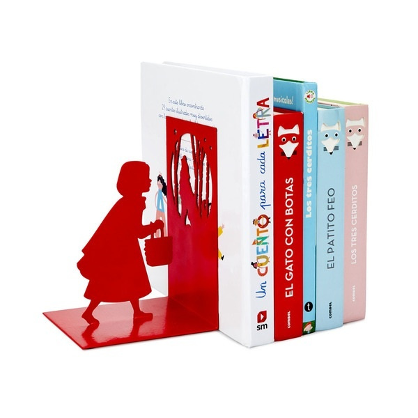 Bokstöd i metall, LITTLE RED, 12 x 10 x H 17 cm, Röd i gruppen Förvaring / Kontorsmaterial / Bokstöd hos SmartaSaker.se (40203)