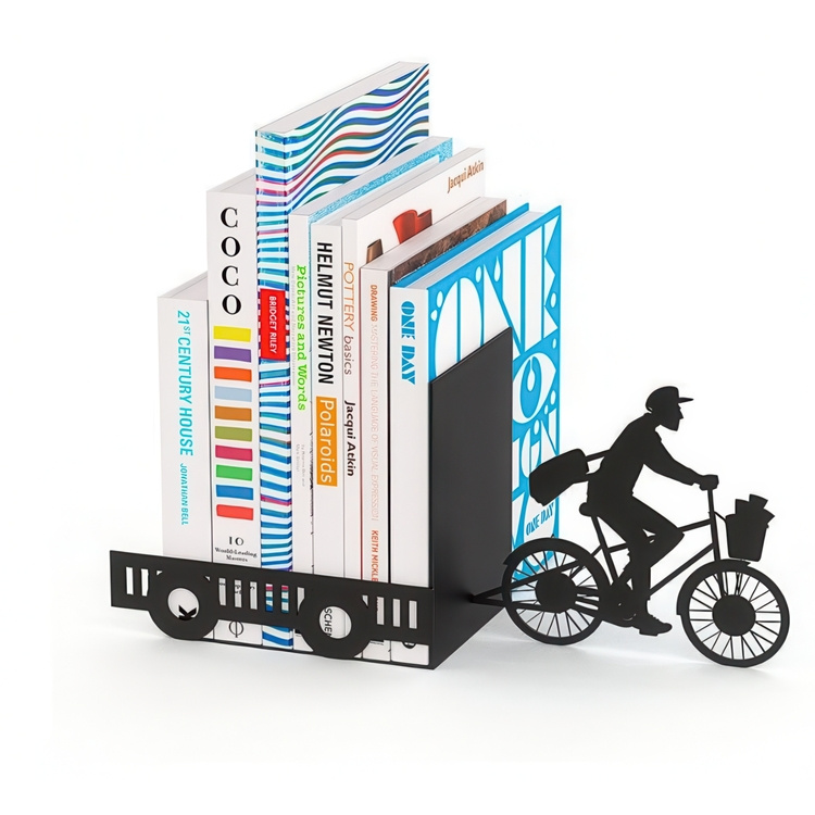 Bokstöd i metall, POSTMAN, 27 x 10 x H 17 cm, Svart i gruppen Förvaring / Kontorsmaterial hos SmartaSaker.se (40205)