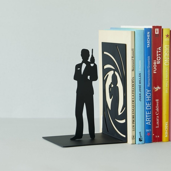 Bokstöd i metall, SECRET AGENT, 12 x 10 x H 17 cm, Svart i gruppen Förvaring / Kontorsmaterial / Bokstöd hos SmartaSaker.se (40206)