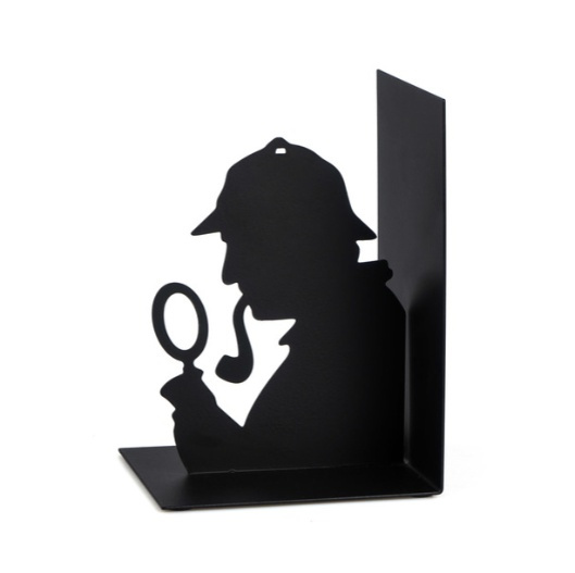 Bokstöd i metall, SHERLOCK, 12 x 10 x H 17 cm, Svart i gruppen Förvaring / Kontorsmaterial / Bokstöd hos SmartaSaker.se (40207)
